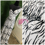 Zebra silky faux leather fabric