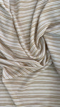 Brown and white striped rayon
