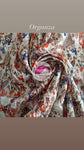 Brown floral organza