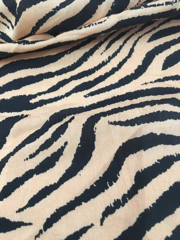 Orange and black leopard stripped Rayon