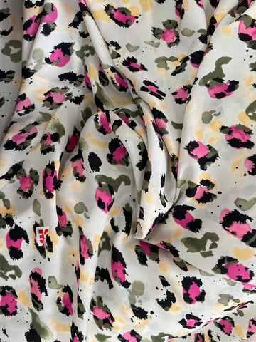 Pink cheetah print georgette