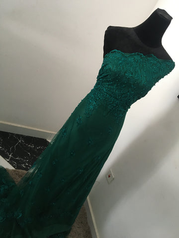 Green beaded lace