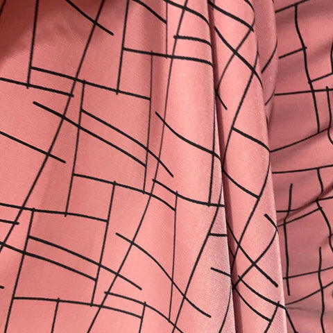 Blush abstract crepe silk