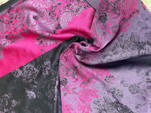 Pink and purple floral brocade