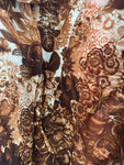 Brown floral georgette