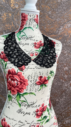 Black embroidered collar