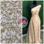 Gold embroidered floral lace