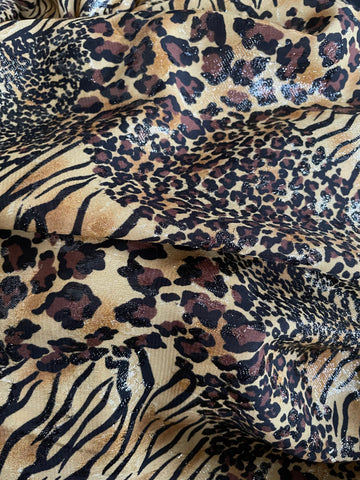 Shiny leopard crepe chiffon