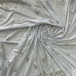 White metallic foil fabric