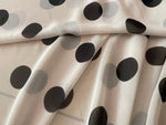 Off white and black big polka chiffon