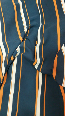 Orange and white striped chiffon