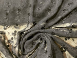Black floral embroidered chiffon