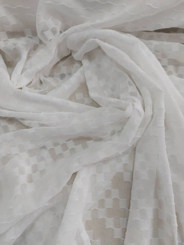 White checkered burnout chiffon