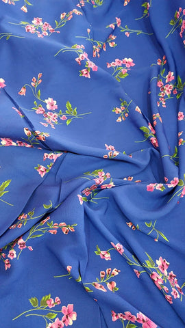 Blue floral rayon