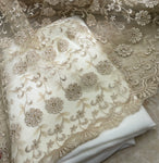 Cream sequin floral French lace