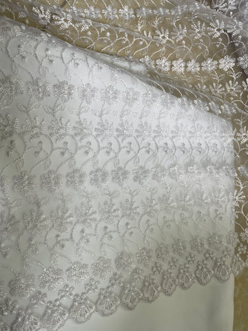 White little floral embroidered lace