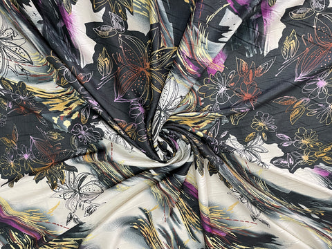 Floral abstract silk
