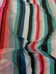 Multicoloured striped chiffon