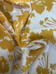 Yellow and white floral crepe chiffon