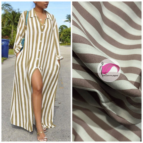 Brown striped rayon