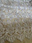 Silver floral metallic lace