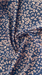 Brown and navy blue abstract rayon